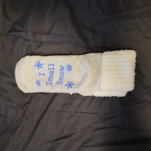 Christmas holiday fuzzy comfy socks - I smell snow